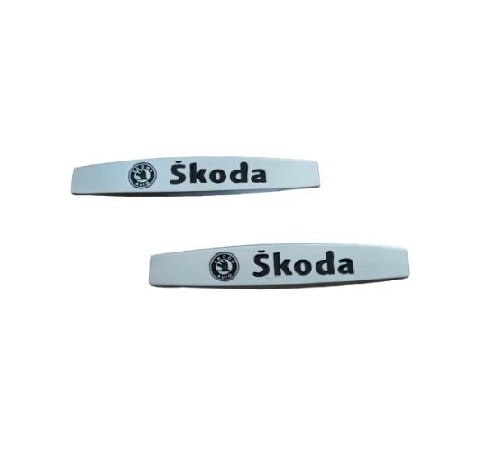 Αυτοκόλλητο_Μεταλλικό_Σήμα_Έμβλημα_Skoda_σετ_2τμχ